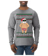Ask Your Mom If I'm Real Funny, Funny Dirty Inappropriate Censored Santa Claus Ugly Christmas Sweater Mens Long Sleeve Shirt