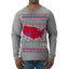 Make America Red Again USA Map Trump 2024 MAGA Ugly Christmas Sweater Mens Long Sleeve Shirt