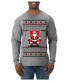 What Happens on Santa's Lap Stays on Santa's Lap, Funny Dirty X Rated Naughty Ugly Christmas Sweater Mens Long Sleeve Shirt
