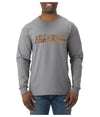 Arkansas  Camo Fill Orange Outline Sweater, Unisex Mens Long Sleeve Shirt