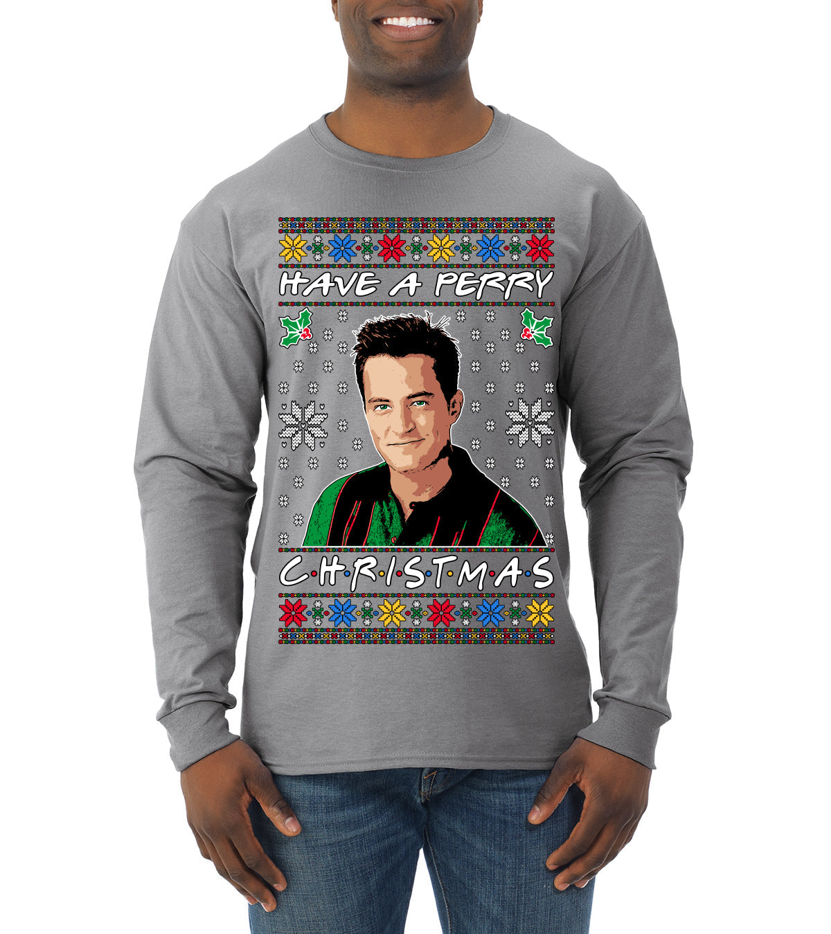 Have a Perry Christmas Ugly Christmas Sweater Mens Long Sleeve Shirt
