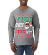 Where My Ho's At? Ugly Christmas Sweater Mens Long Sleeve Shirt