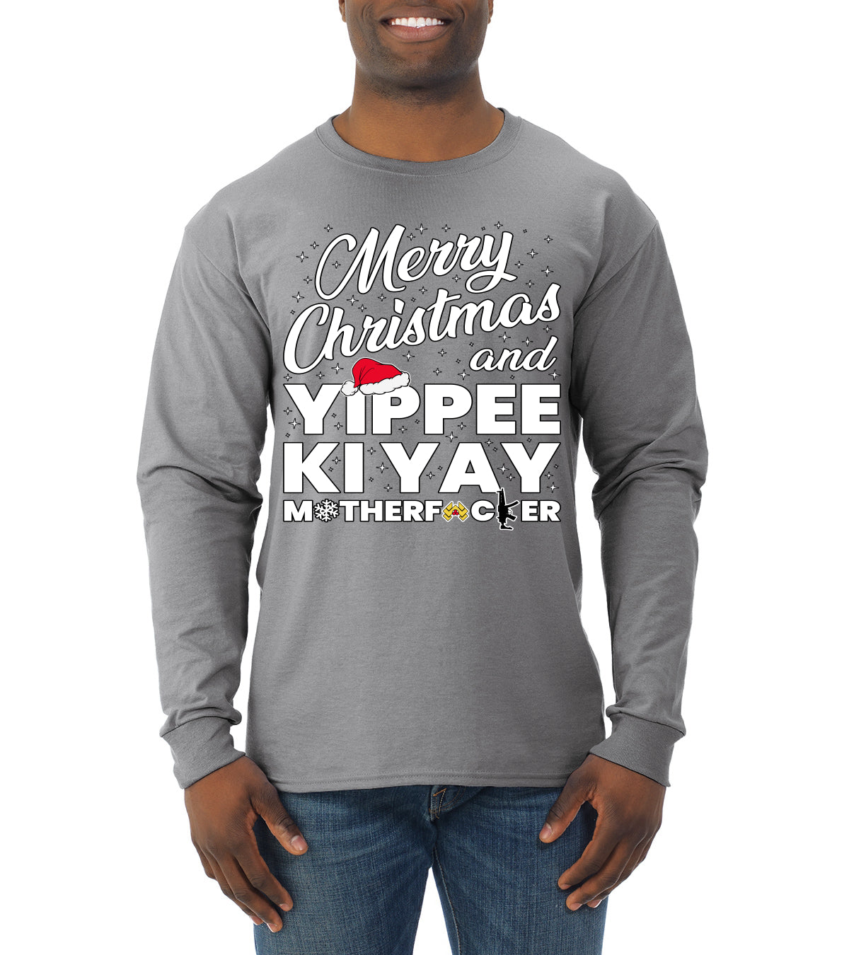 Merry Christmas and Yippee Ki Yay MOFO Christmas Mens Long Sleeve Shirt
