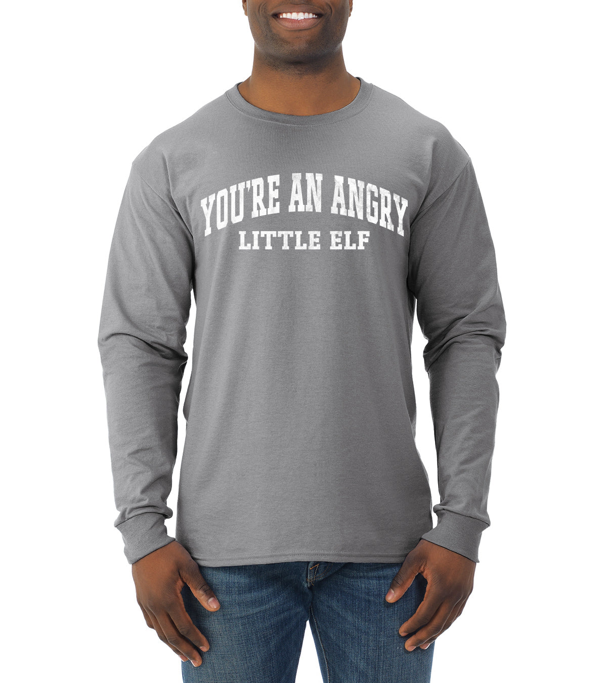 Vintage Movie Quote You're An Angry Little Elf Christmas Mens Long Sleeve Shirt