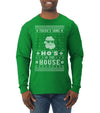 Theres Some Hos in the House Santa Ugly Christmas Sweater Mens Long Sleeve Shirt