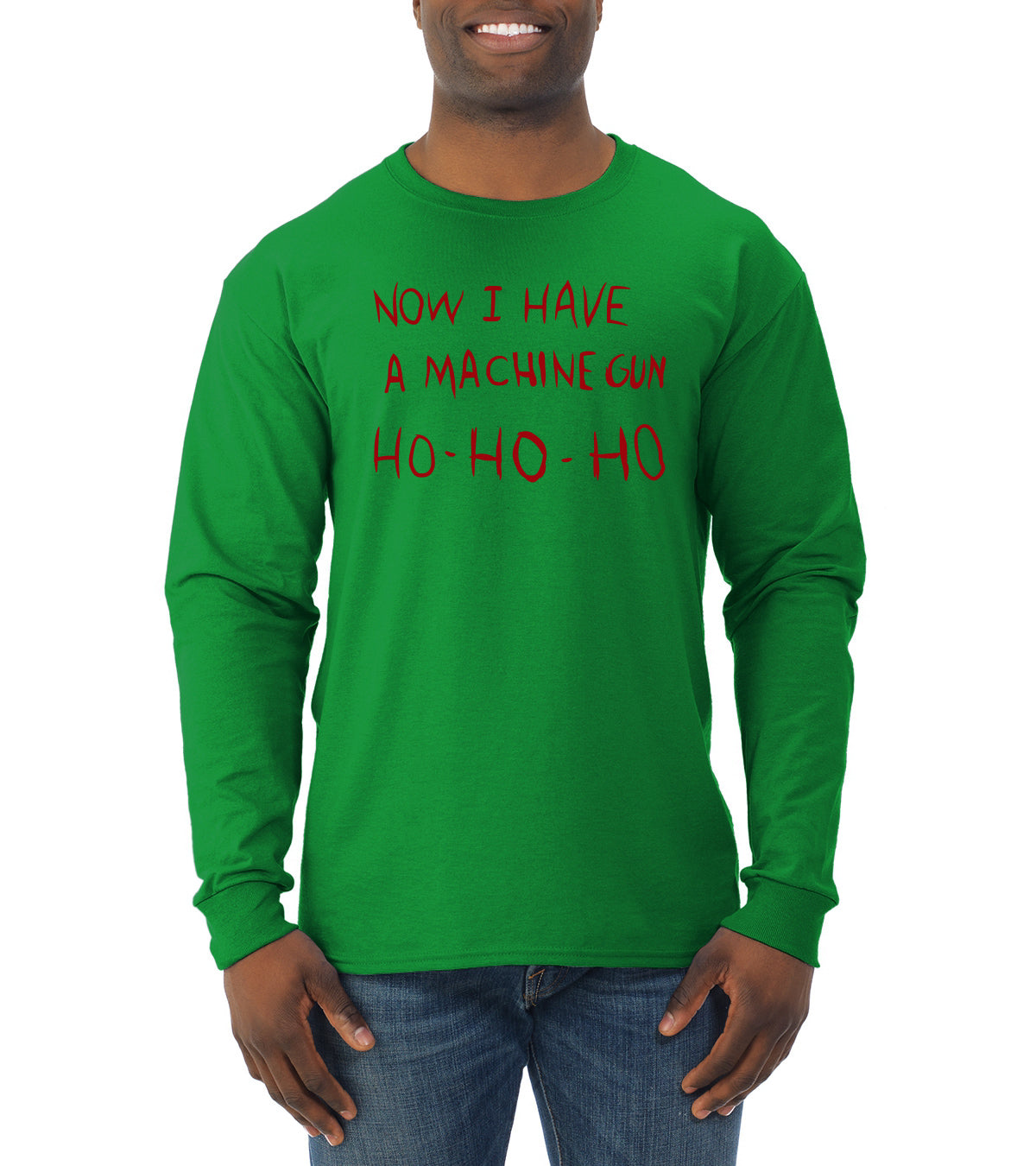 Die Hard Now I Have a Machine Gun Ho ho ho Christmas Mens Long Sleeve Shirt