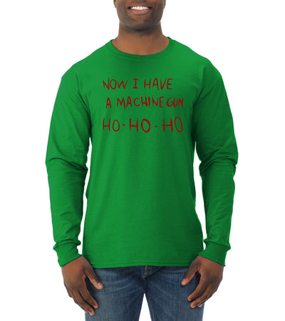 Die Hard Now I Have a Machine Gun Ho ho ho Christmas Mens Long Sleeve Shirt