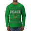 Peace Ugly Christmas Sweater Mens Long Sleeve Shirt