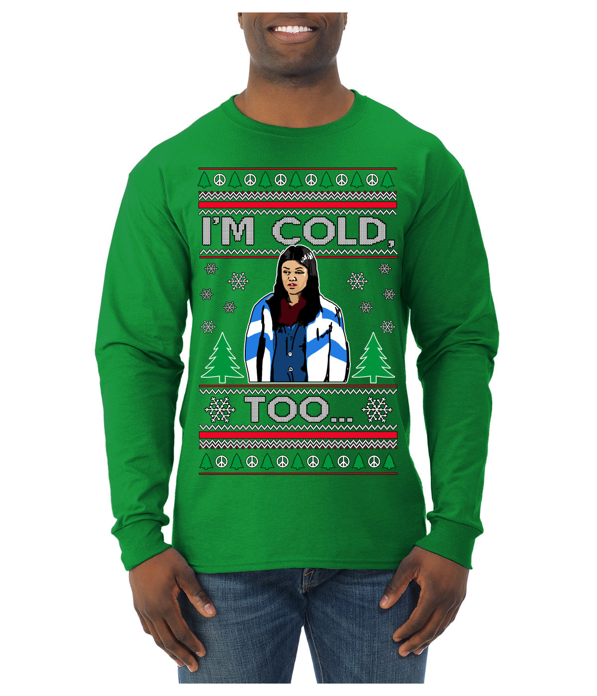 I'm Cold Too Funny Classic 70s Show Damn Jackie Ugly Christmas Sweater Mens Long Sleeve Shirt
