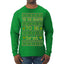Tis the Season to Be Brat Green Text, Xmas Viral Meme Music Rave Concert Merch Ugly Christmas Sweater Mens Long Sleeve Shirt