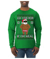 Ask Your Mom If I'm Real Funny Black Santa Claus Censored Ugly Christmas Sweater Mens Long Sleeve Shirt