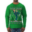 Rockin Around the Christmas Tree Raygun Viral Breakdancer Ugly Christmas Sweater Mens Long Sleeve Shirt