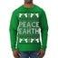 Peace On Earth Funny Xmas Cute Pink Angel Cross Ugly Christmas Sweater Mens Long Sleeve Shirt