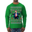 Maga La La La Funny Donald Trump Christmas Carol Song Ugly Christmas Sweater Mens Long Sleeve Shirt