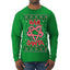 Hail Santa Funny Satanic Candy Devil Heavy Metal Satan Ugly Christmas Sweater Mens Long Sleeve Shirt