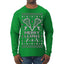 Merry Laxmas Funny Lacrosse Sports LAX Teen Sports Pun Ugly Christmas Sweater Mens Long Sleeve Shirt