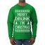 Merry Drunk I'm Christmas Beer Wine Drinking Holiday Humor  Ugly Christmas Sweater Mens Long Sleeve Shirt