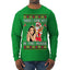 Santa the Plug Hos In This House  Ugly Christmas Sweater Mens Long Sleeve Shirt