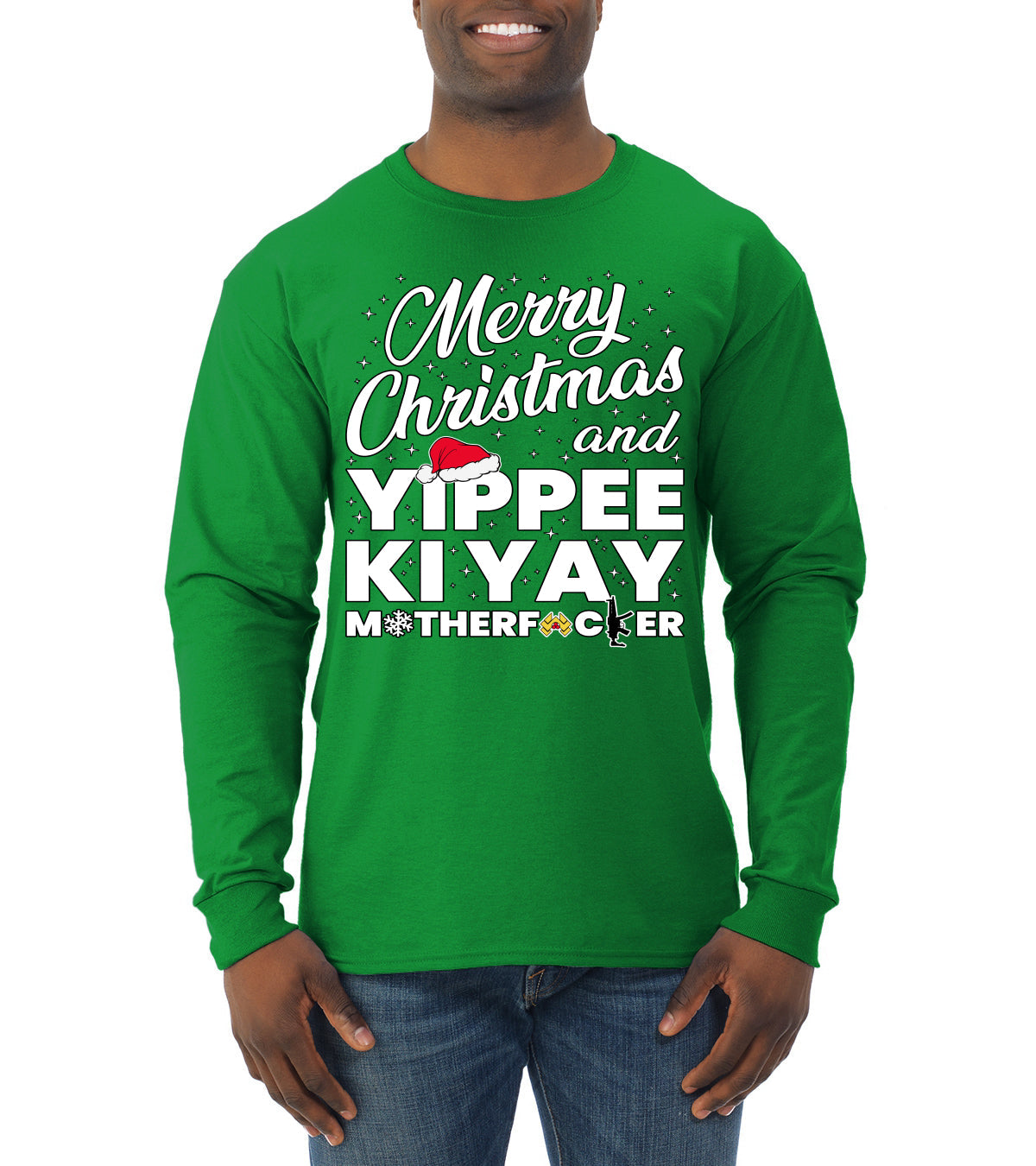 Merry Christmas and Yippee Ki Yay MOFO Christmas Mens Long Sleeve Shirt