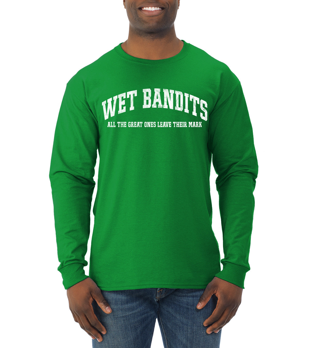 Vintage Movie Quote Wet Bandits Leave They're Mark Christmas Mens Long Sleeve Shirt