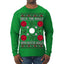 Deck the Halls with Bocce Balls, Funny Classic Italy Italian Sports Ugly Christmas Sweater Mens Long Sleeve Shirt