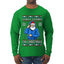Santa Stands On Christmas, Ugly Christmas Sweater Mens Long Sleeve Shirt