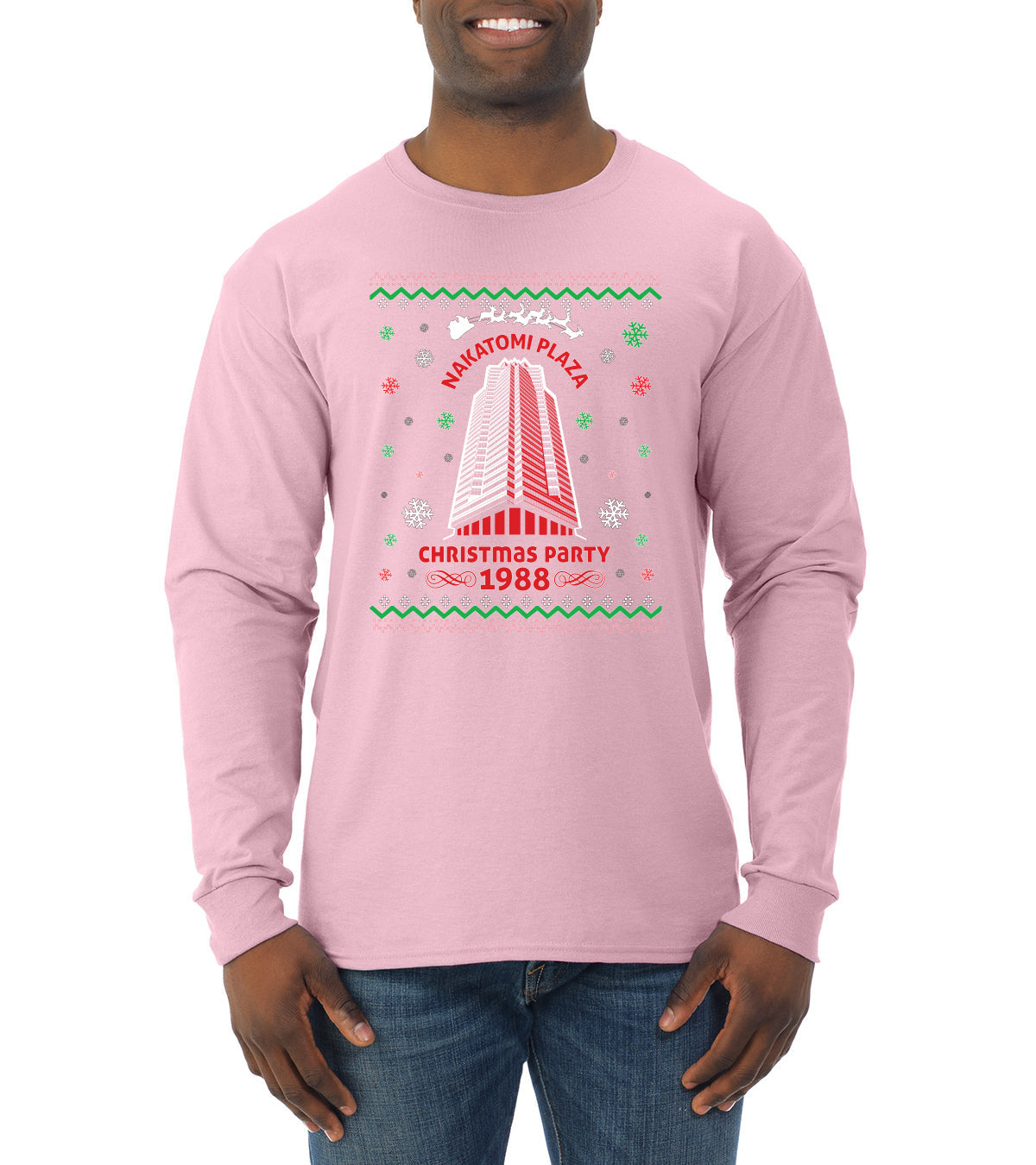 Nakatomi Plaza Christmas Party 1988 Ugly Christmas Sweater Mens Long Sleeve Shirt