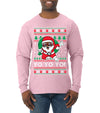 Yo Yo Yo Black Santa Ugly Christmas Sweater Mens Long Sleeve Shirt