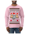 Better Not Pout, Cute Sad Santa Cats | Funny Ugly Christmas Sweater Mens Long Sleeve Shirt