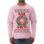 Hail Santa Funny Satanic Candy Devil Heavy Metal Satan Ugly Christmas Sweater Mens Long Sleeve Shirt