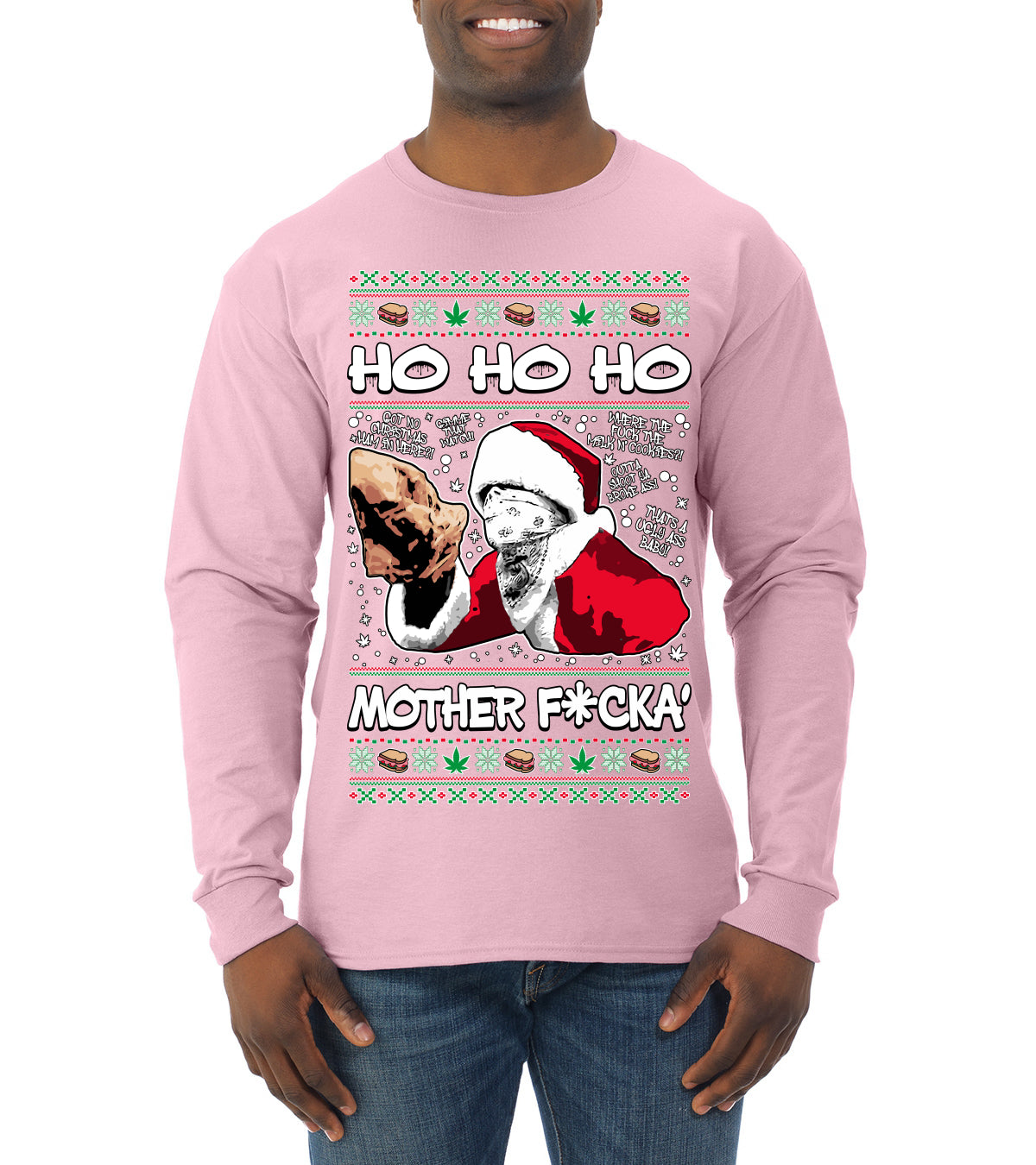 Friday Hood Santa  Ugly Christmas Sweater Mens Long Sleeve Shirt