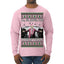 I'll Be Home for Christmas Pink Suit | Funny Santa Clause President Donald Trump Ugly Christmas Sweater Mens Long Sleeve Shirt