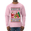 Here's A Big Package For You Black Santa Christmas Sweater, Ugly Christmas Sweater Mens Long Sleeve Shirt