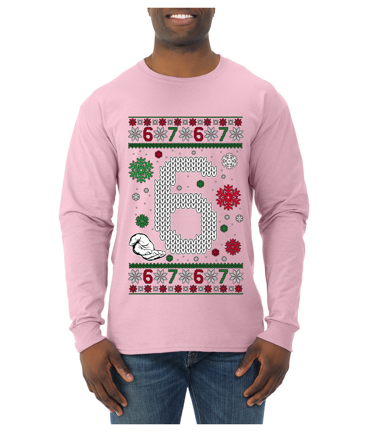 Christmas 6 Meme, Ugly Christmas Sweater Unisex Mens Long Sleeve Shirt