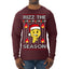 Rizz the Season Viral Internet Fire Emoji Face Meme Ugly Christmas Sweater Mens Long Sleeve Shirt