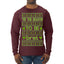 Tis the Season to Be Brat Green Text, Xmas Viral Meme Music Rave Concert Merch Ugly Christmas Sweater Mens Long Sleeve Shirt