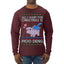 All I Want for Christmas is Moo Deng Cute Pygmy Hippo Ugly Christmas Sweater Mens Long Sleeve Shirt