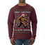 Merry Christmas Ya Filthy Humans Funny Sasquatch Bigfoot Ugly Christmas Sweater Mens Long Sleeve Shirt
