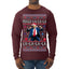 Maga La La La Funny Donald Trump Christmas Carol Song Ugly Christmas Sweater Mens Long Sleeve Shirt