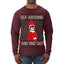 Elf Around and Find Out Funny Gift Toy on a Shelf, Classic Viral Winter Holidays Xmas Meme Ugly Christmas Sweater Mens Long Sleeve Shirt