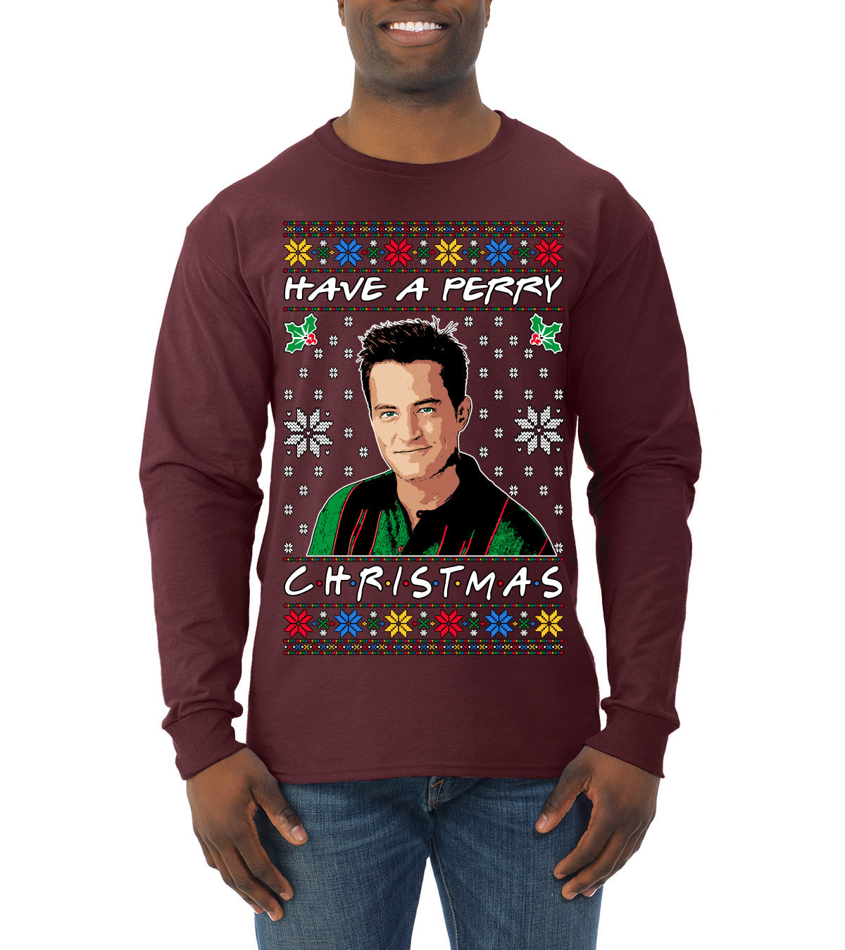 Have a Perry Christmas Ugly Christmas Sweater Mens Long Sleeve Shirt