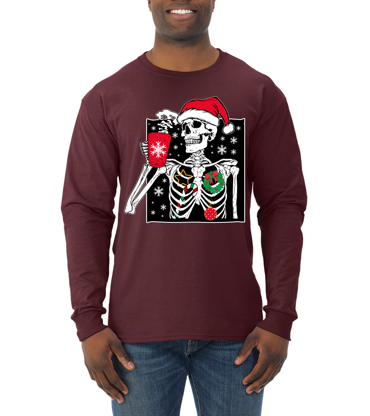 When You're Dead Inside But It's Christmas Christmas Mens Long Sleeve Shirt
