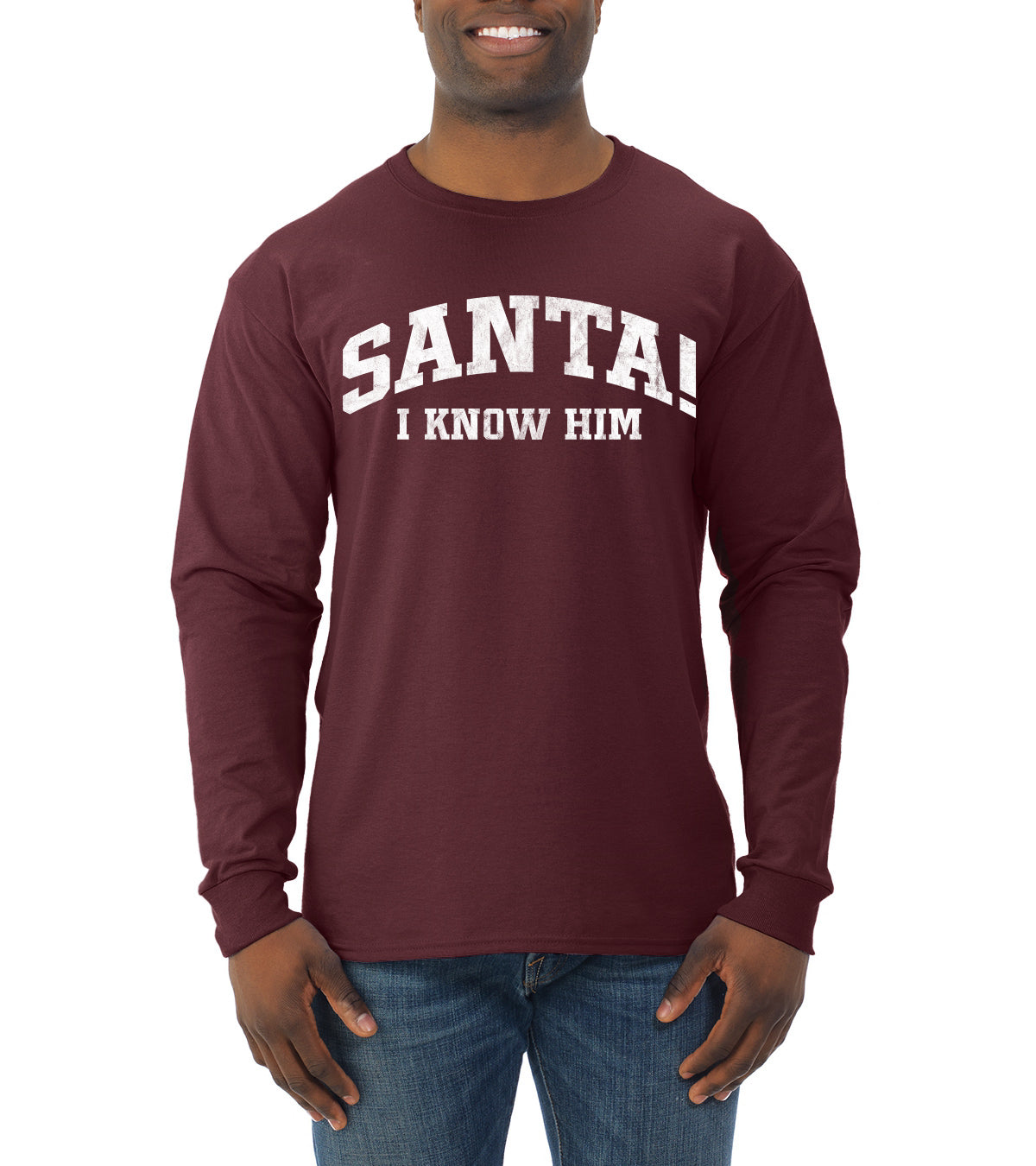 Vintage Movie Quote Santa! I Know Him Christmas Mens Long Sleeve Shirt