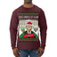 Make America Lit Again Funny Trump 2024 White House MAGA Ugly Christmas Sweater Mens Long Sleeve Shirt