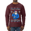 Santa Stands On Christmas, Ugly Christmas Sweater Mens Long Sleeve Shirt