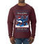Tralalero Fa La La Brainrot, Ugly Christmas Sweater Mens Long Sleeve Shirt