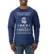 Theres Some Hos in the House Santa Ugly Christmas Sweater Mens Long Sleeve Shirt