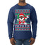 Yo Yo Yo Black Santa Ugly Christmas Sweater Mens Long Sleeve Shirt