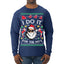 I Do It for the Hos Funny Santa Claus Ugly Christmas Sweater Mens Long Sleeve Shirt