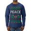 Peace Ugly Christmas Sweater Mens Long Sleeve Shirt